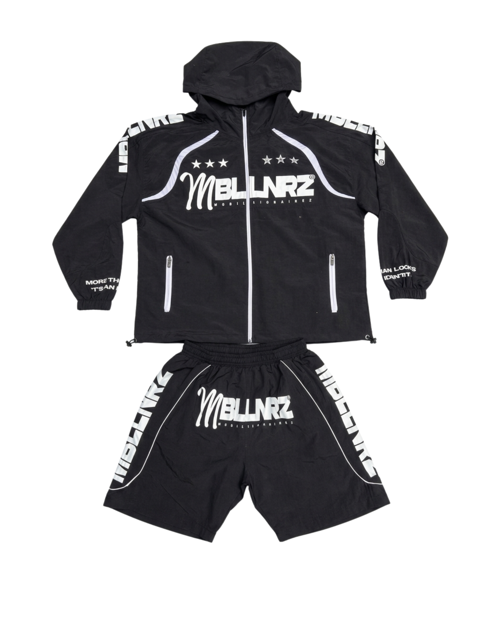 Mobillionairez "Busy Praying" Nylon Jogger Set - Black (Unisex)