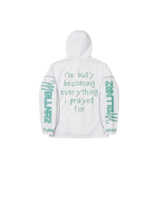 Mobillionairez "Busy Praying" Nylon Jogger Jacket - Mint Blue (Unisex)