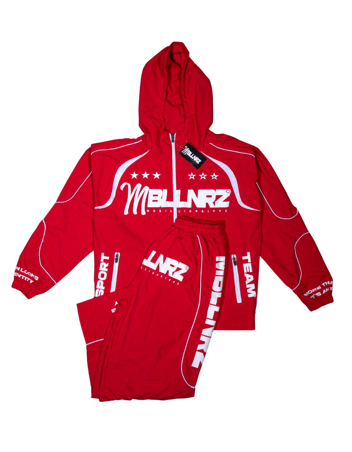 Mobillionairez "More Than Looks" Nylon Jogger - Red (Unisex)