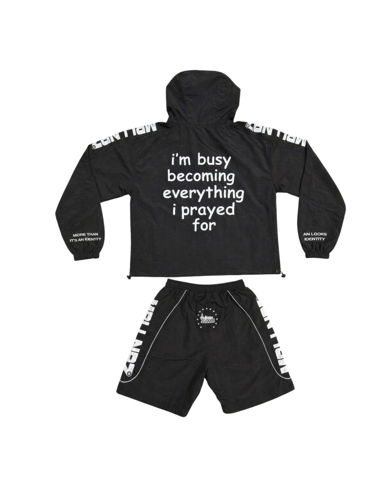 Mobillionairez "Busy Praying" Nylon Jogger Set - Black (Unisex)