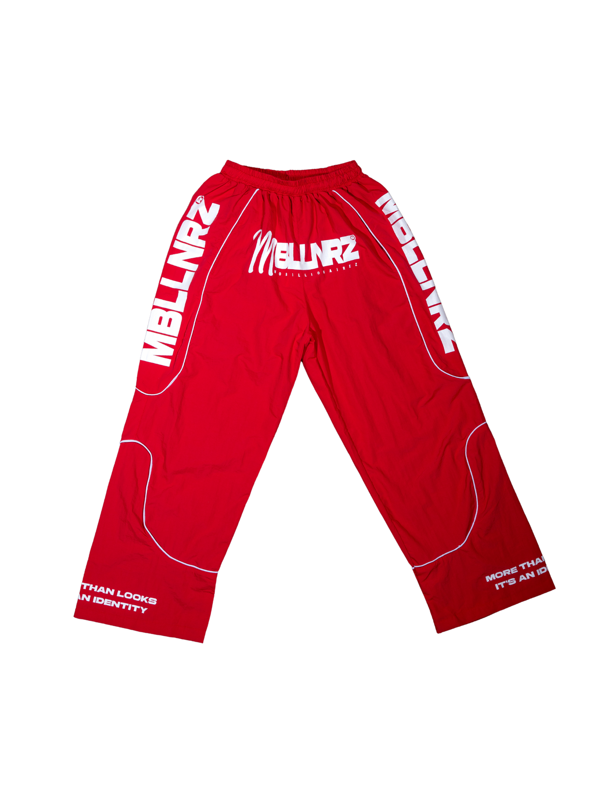 Mobillionairez "More Than Looks" Nylon Jogger Pants - Red (Unisex)