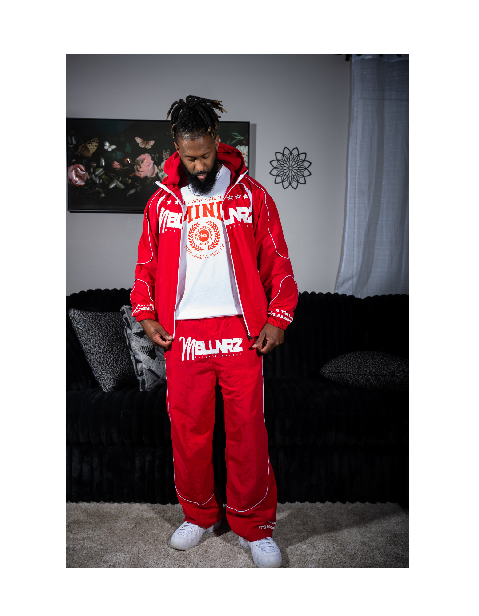 Mobillionairez "More Than Looks" Nylon Jogger - Red (Unisex)