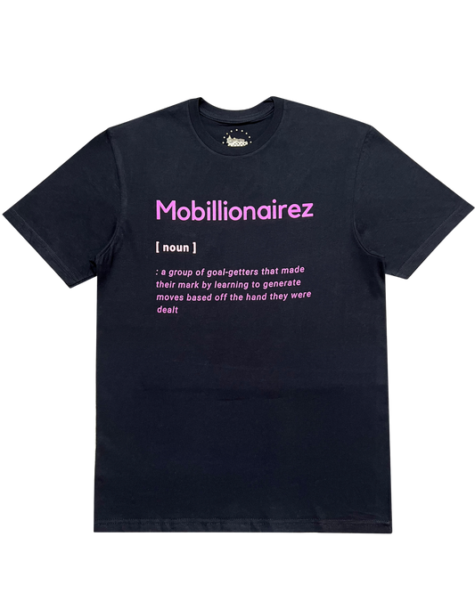 Mobillionairez "Shadow Rose" Definition Tee - Black & Pink