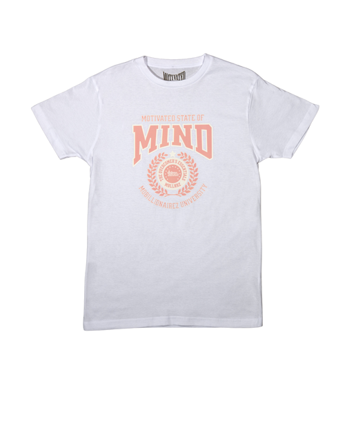 Mobillionairez "Believe U" T-shirt - White & Pink  [Unisex]