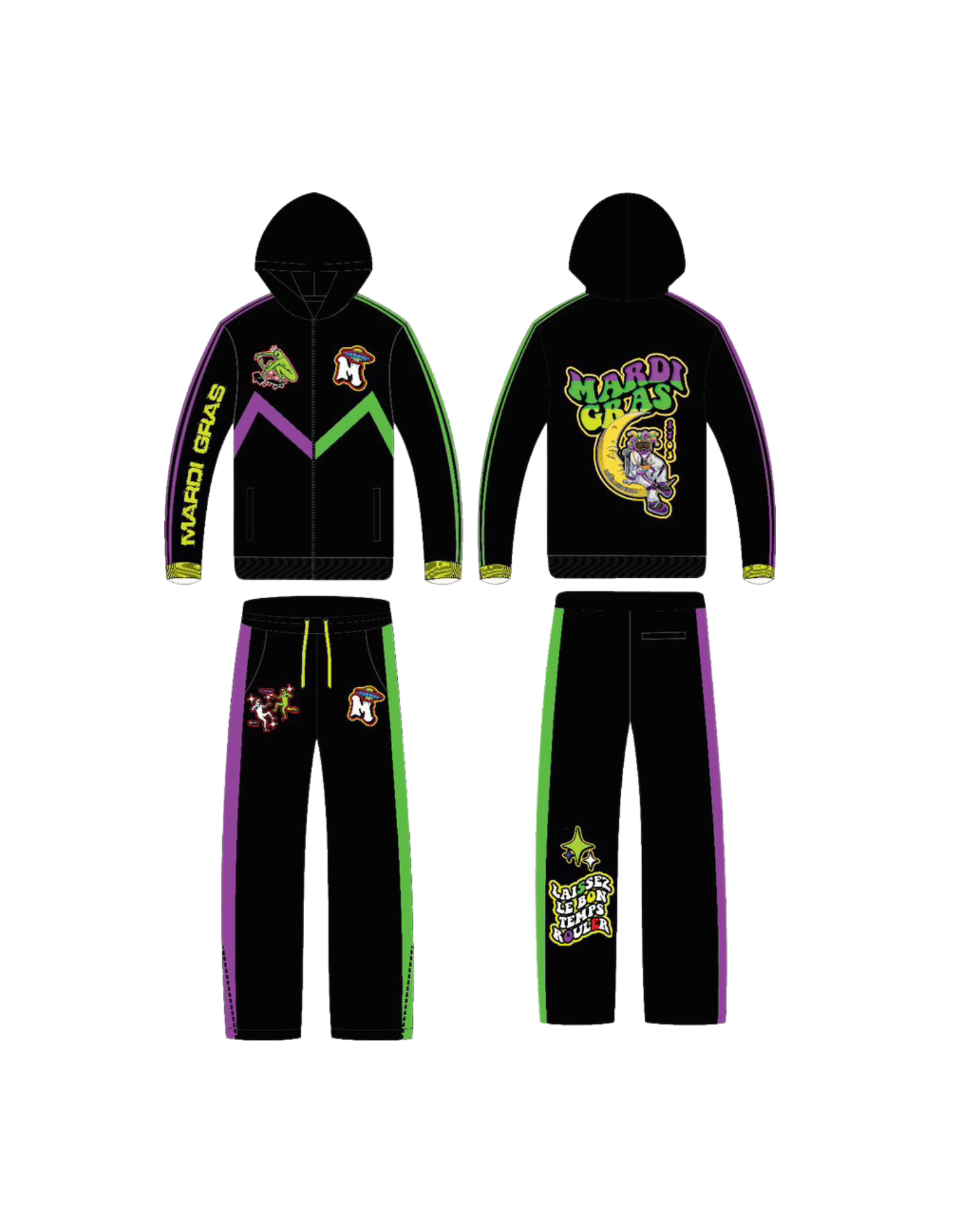 Mobillionairez "Party Gras" Nylon Jogger - Unisex