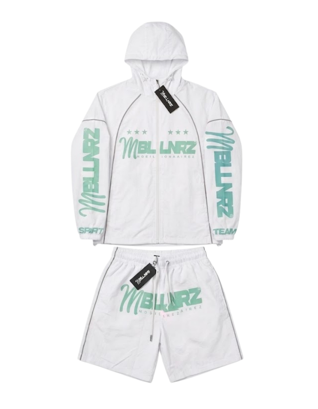 Mobillionairez "Busy Praying" Nylon Jogger Set - Mint Blue (Unisex)
