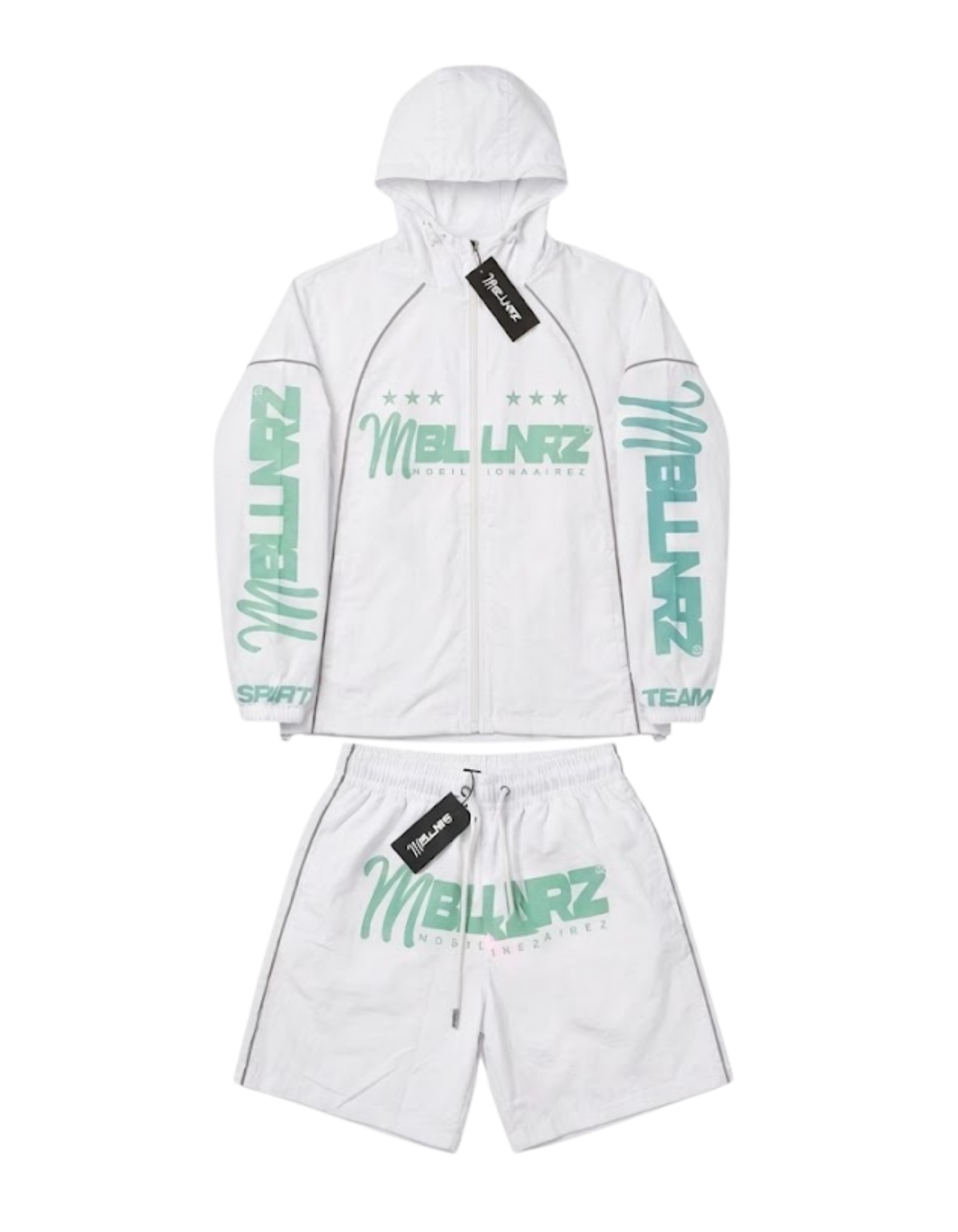 Mobillionairez "Busy Praying" Nylon Jogger Set - Mint Blue (Unisex)