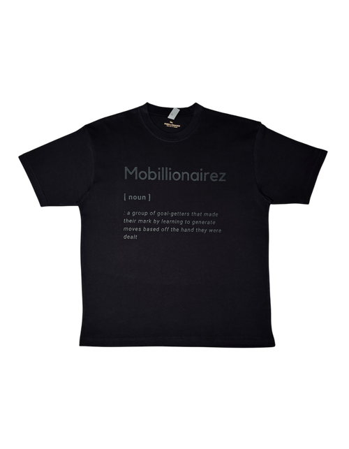 Mobillionairez "Black Out Definition" T-shirt - Black on Black