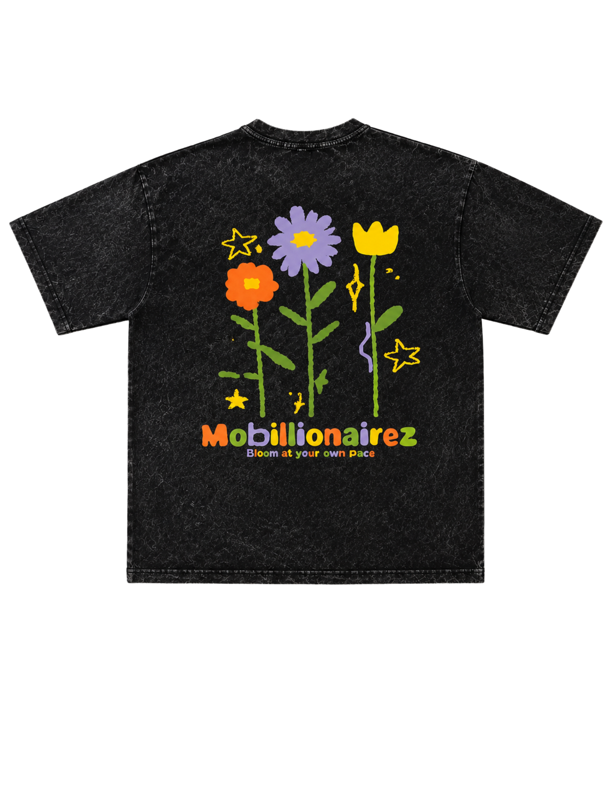 Mobillionairez "Bloom At Your Pace" T-Shirt - Black (Unisex)
