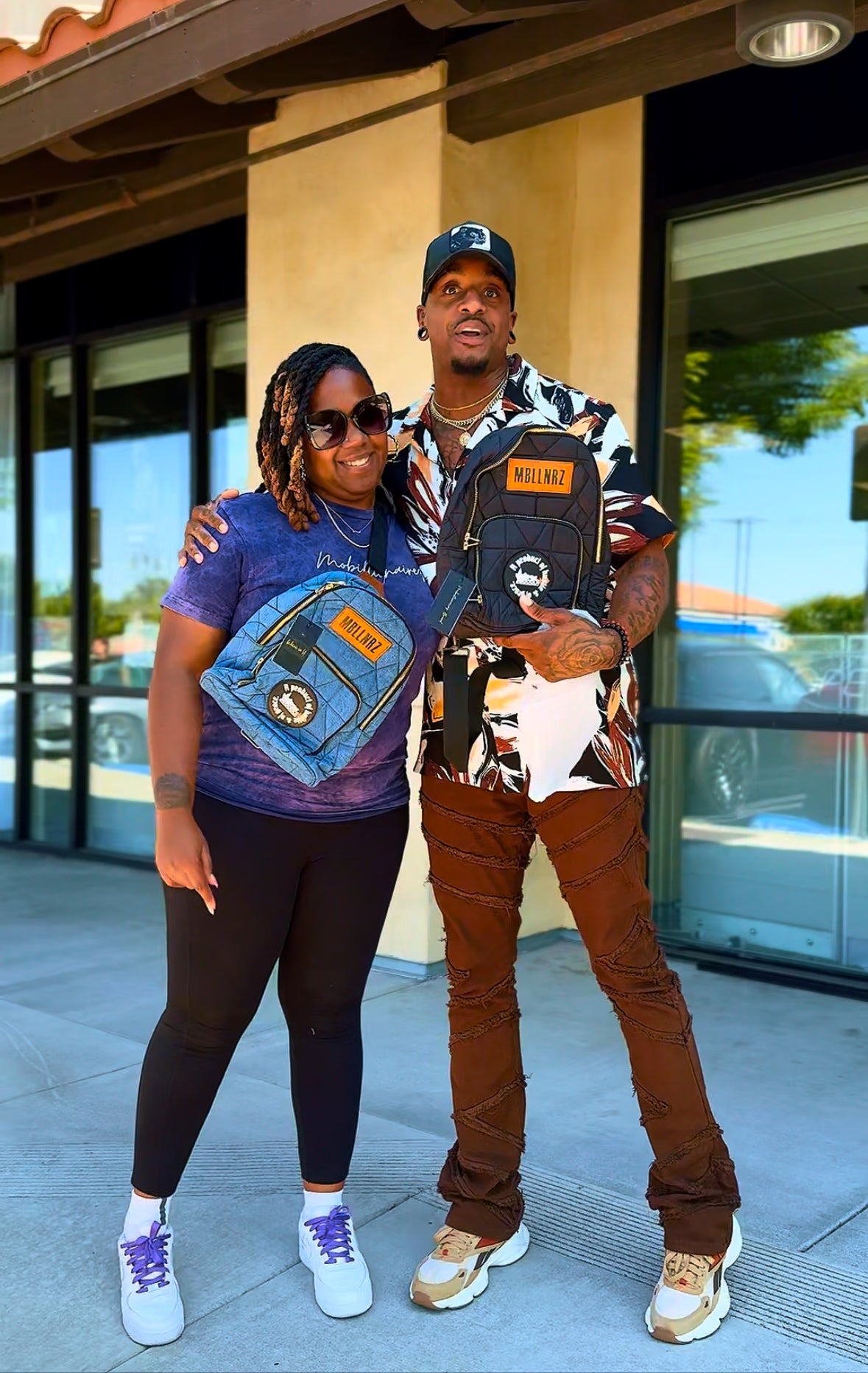Mobillionairez "Hustle & Grace" Cross Body Bag - Denim (Unisex)