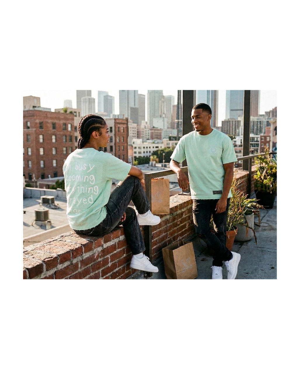 Mobillionairez "Busy Praying" T-Shirt - Mint (Unisex)