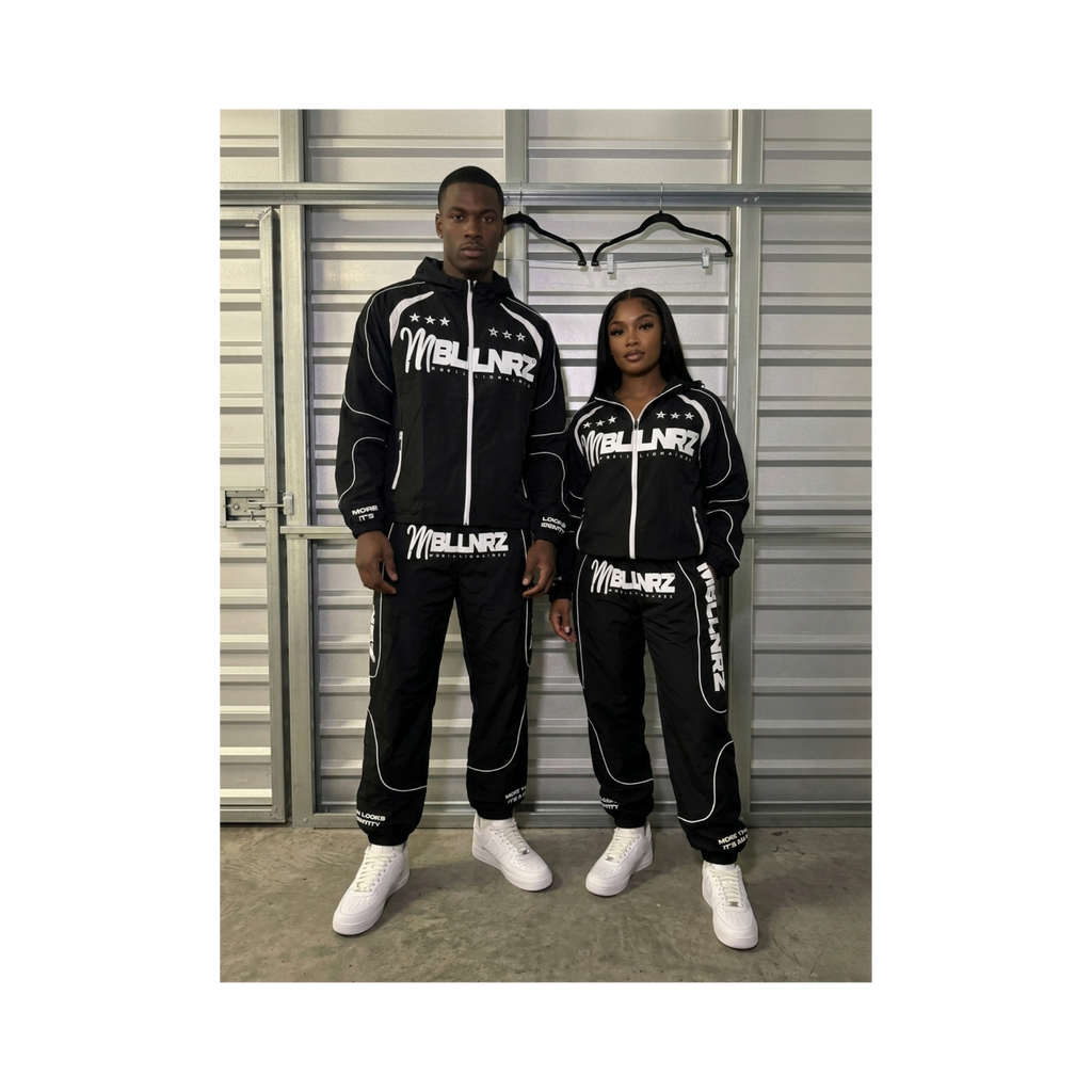 Mobillionairez "More Than Looks" Nylon Jogger Set - Black (Unisex)