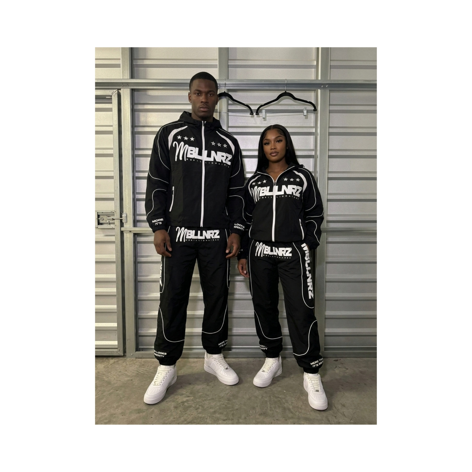 Mobillionairez "More Than Looks" Nylon Jogger Set - Black (Unisex)