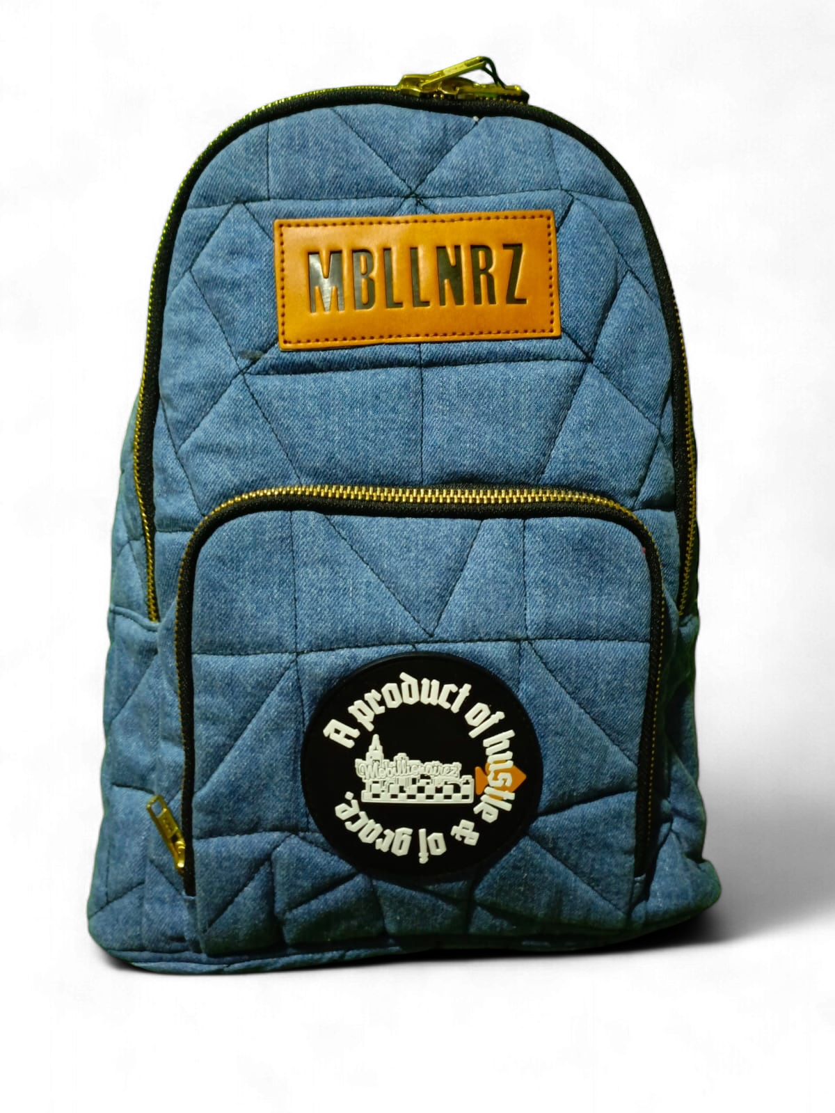 Mobillionairez "Hustle & Grace" Cross Body Bag - Denim (Unisex)